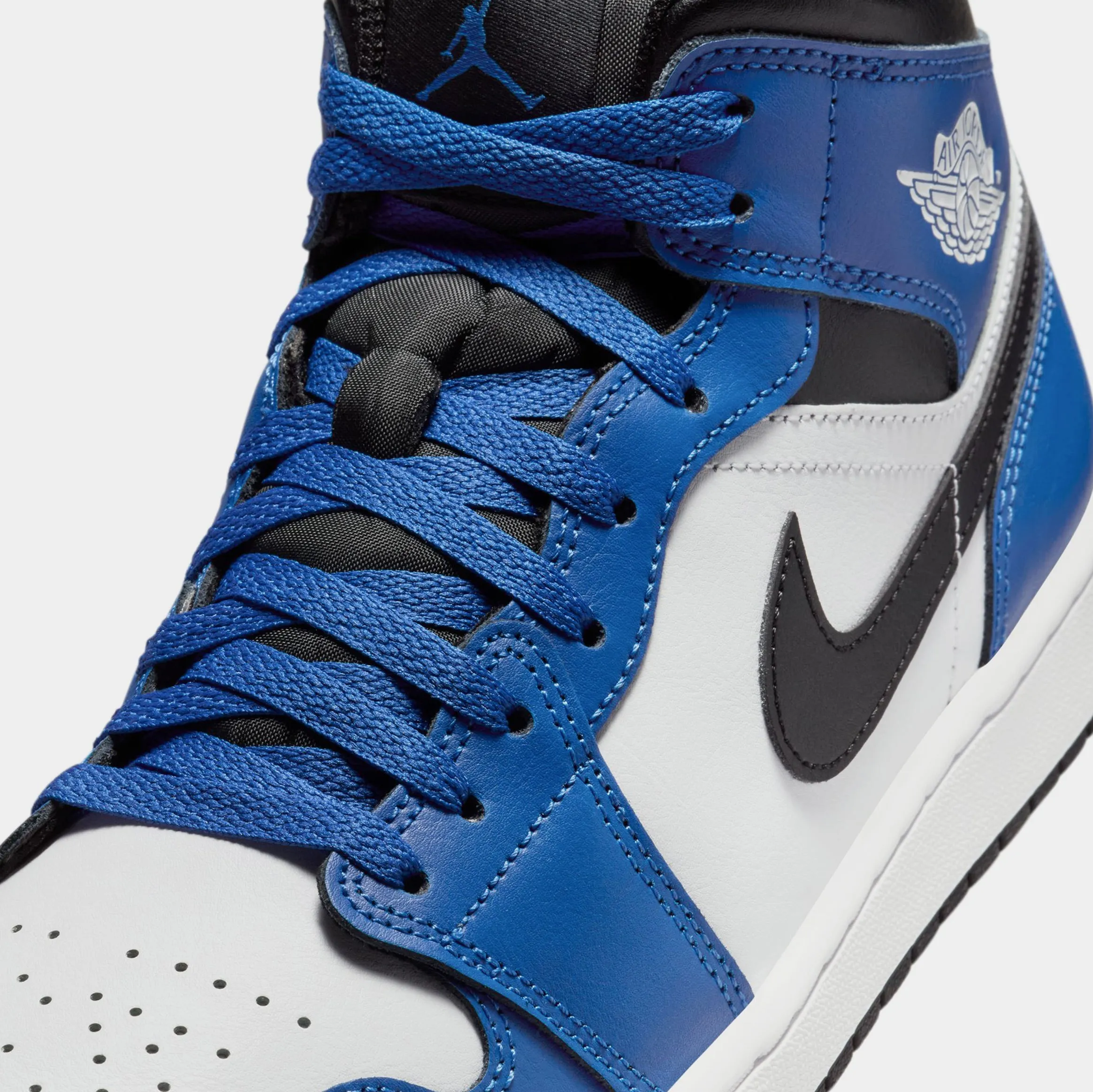 Air Jordan 1 Retro Mid Mens Lifestyle Shoes (Game Royal/White/Black)