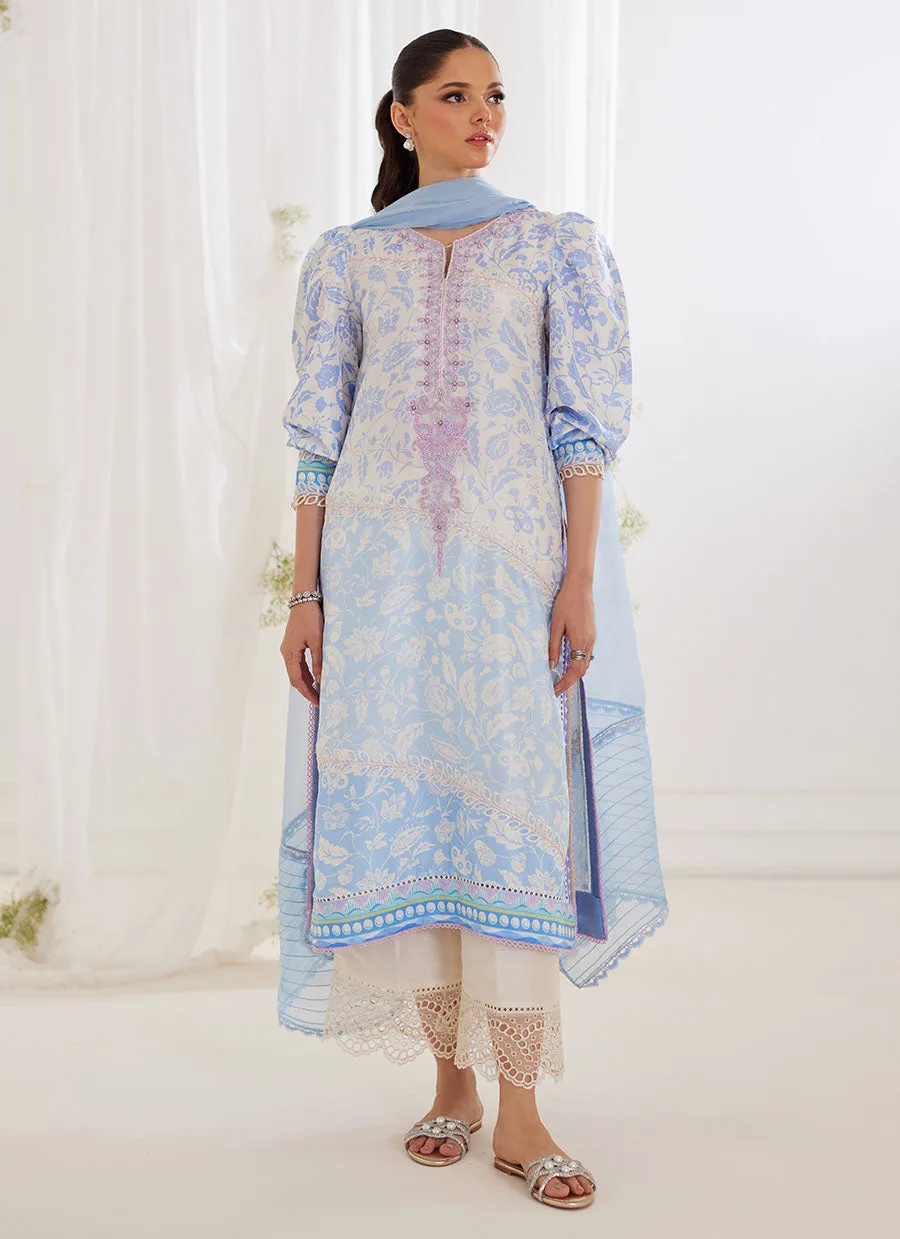 Aurelia Ice Blue Shirt And Dupatta