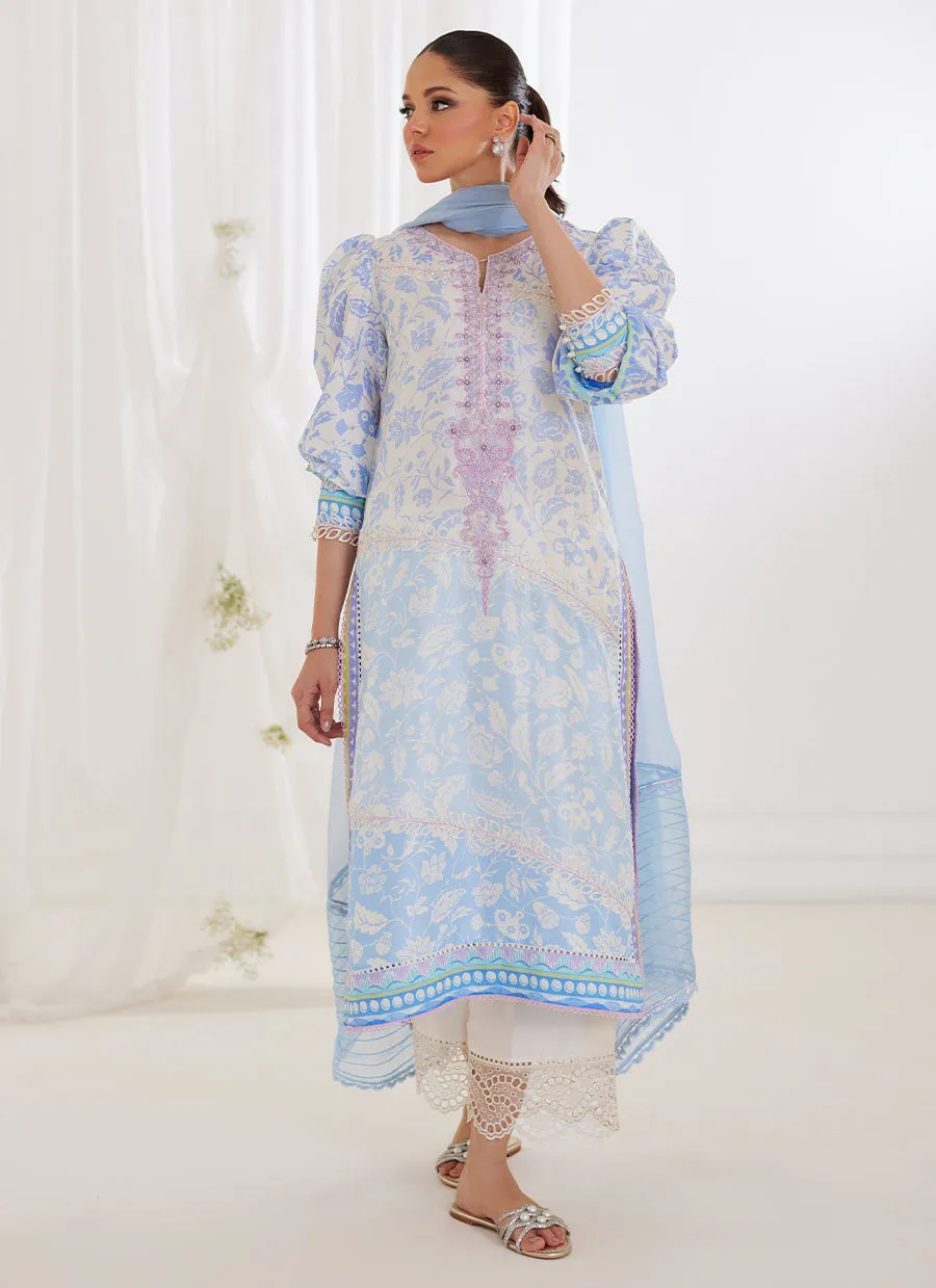 Aurelia Ice Blue Shirt And Dupatta