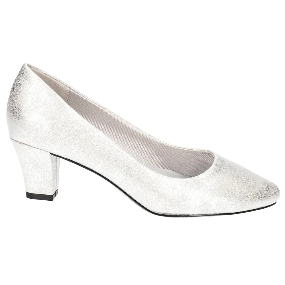 Ballari Metallic Block Heel Pumps