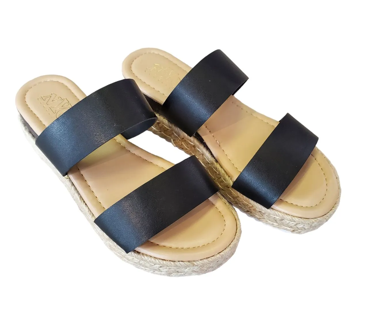 BLACK WEDGE ESPADRILLE SANDAL