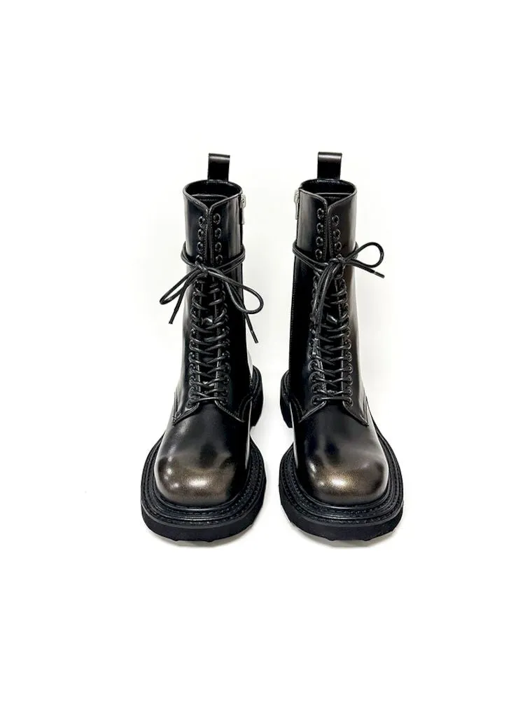 Bronze Polished Martin Boots【s0000006651】