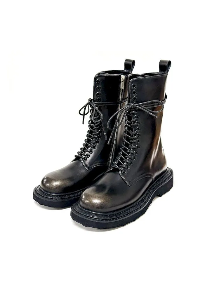 Bronze Polished Martin Boots【s0000006651】