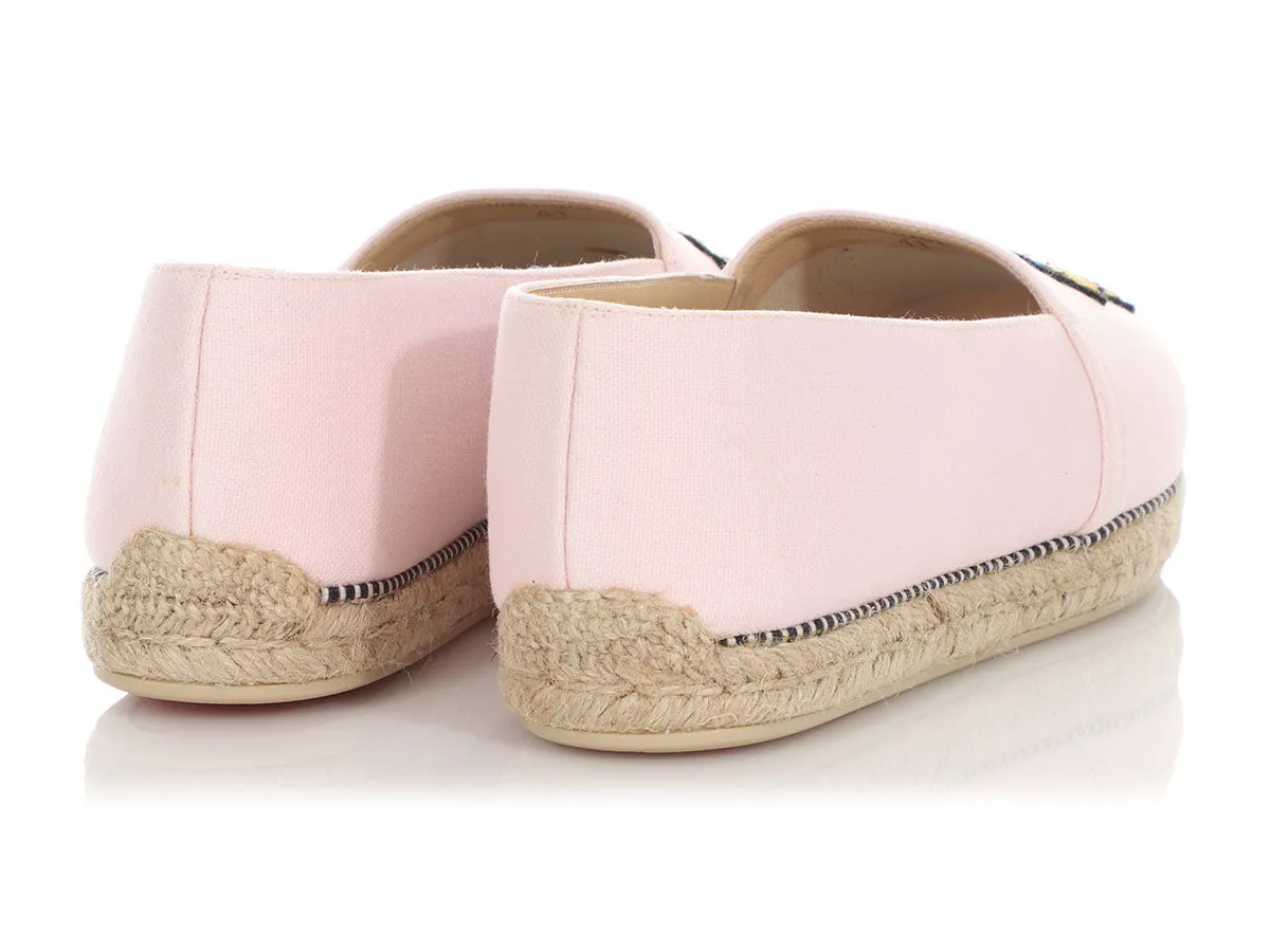 Christian Louboutin Pink Cario Loubi Espadrille Flats