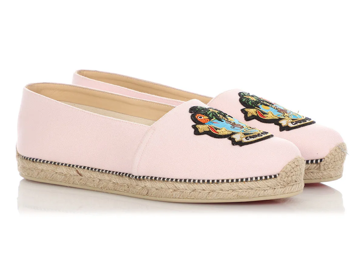 Christian Louboutin Pink Cario Loubi Espadrille Flats