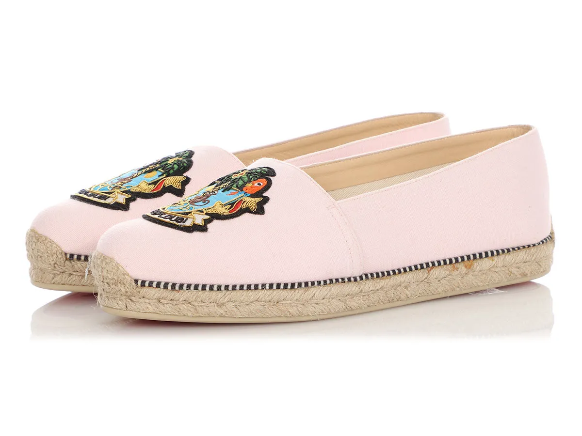 Christian Louboutin Pink Cario Loubi Espadrille Flats