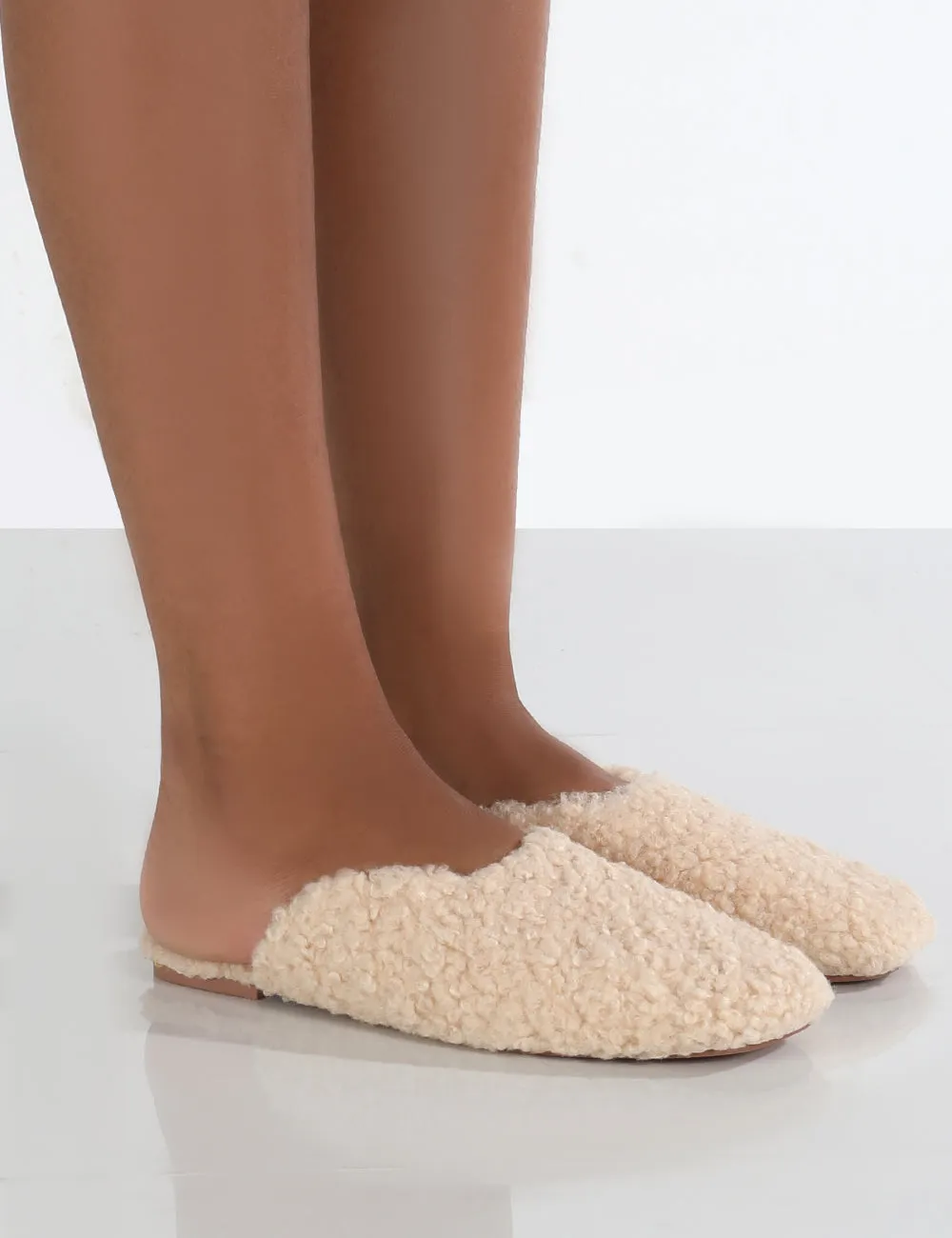 Ciao Natural Teddy Slip On Slippers