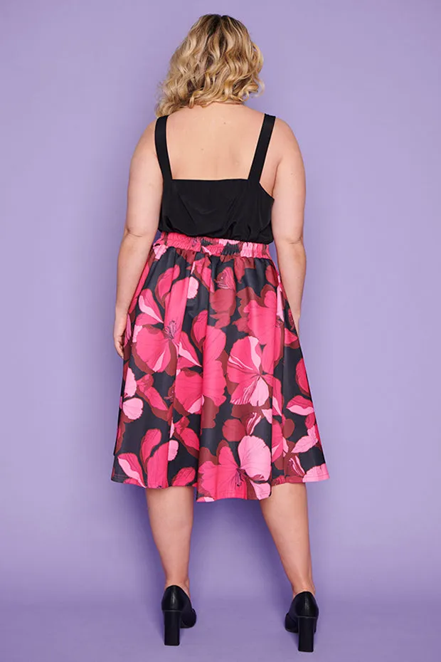 Elena Pink Hibiscus Party skirt