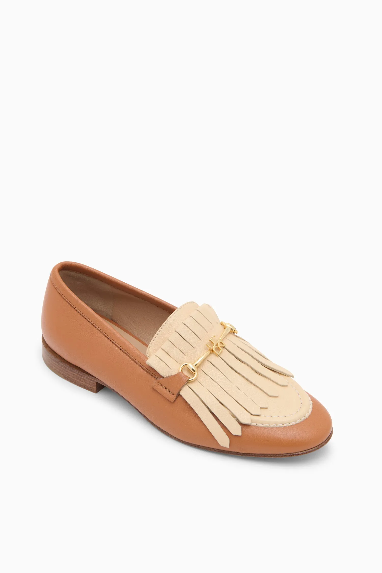 Greta Fringe Loafer - Pecan Brown Colorblock