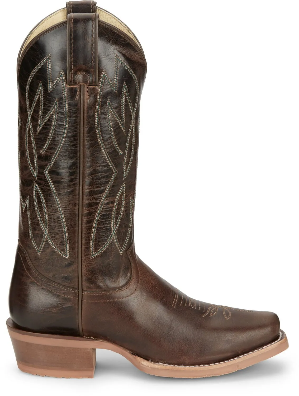 Justin Womens Mayberry Umber Leather Cowboy Boots