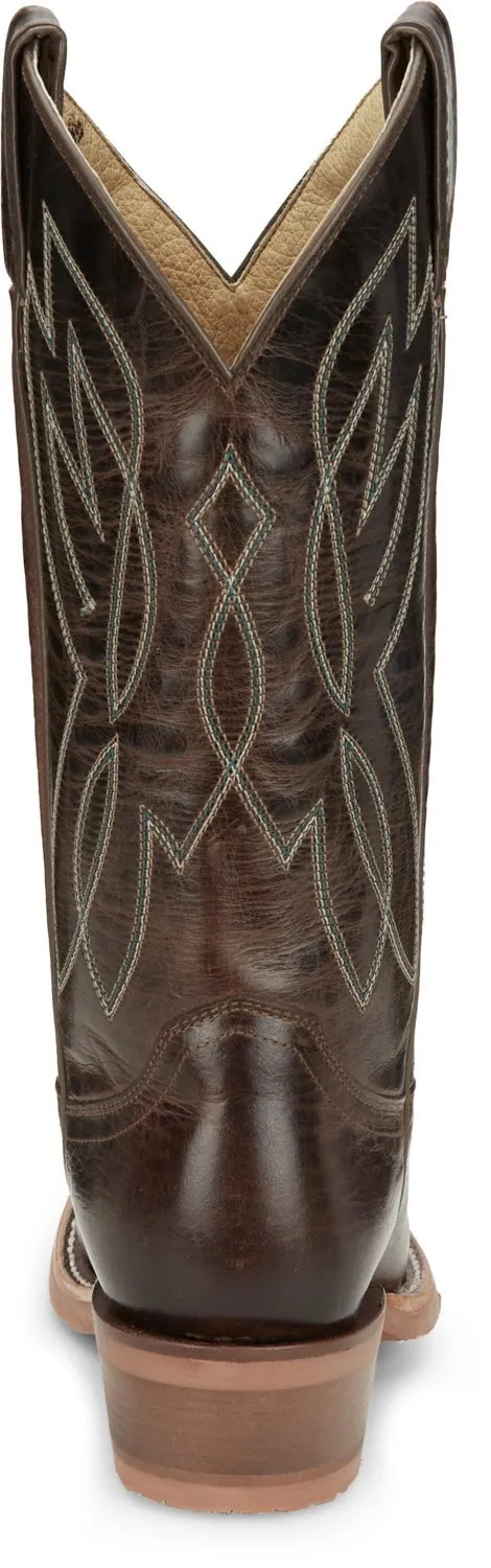 Justin Womens Mayberry Umber Leather Cowboy Boots