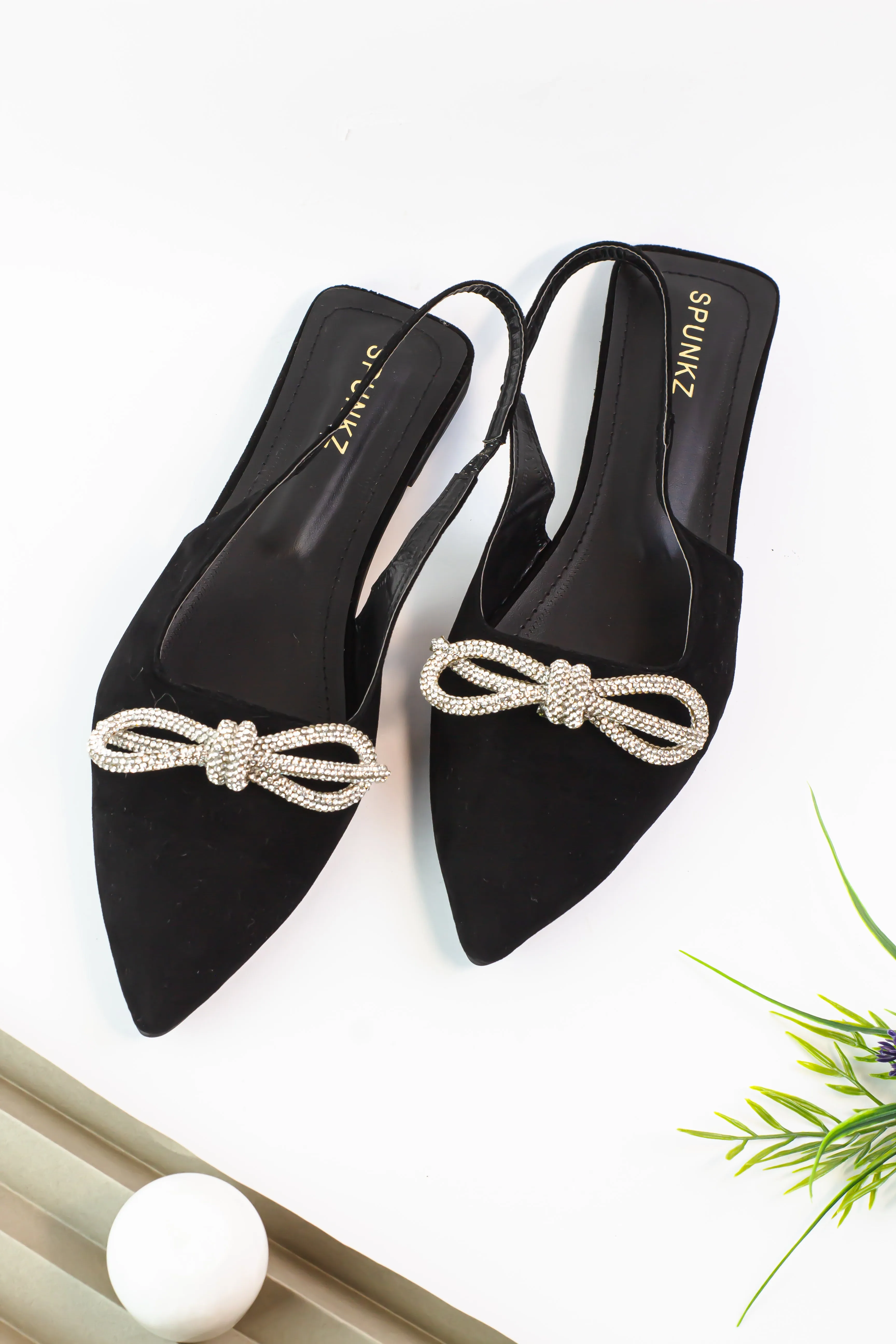 Kelly Shiny Bow Mesh Slingback Pumps