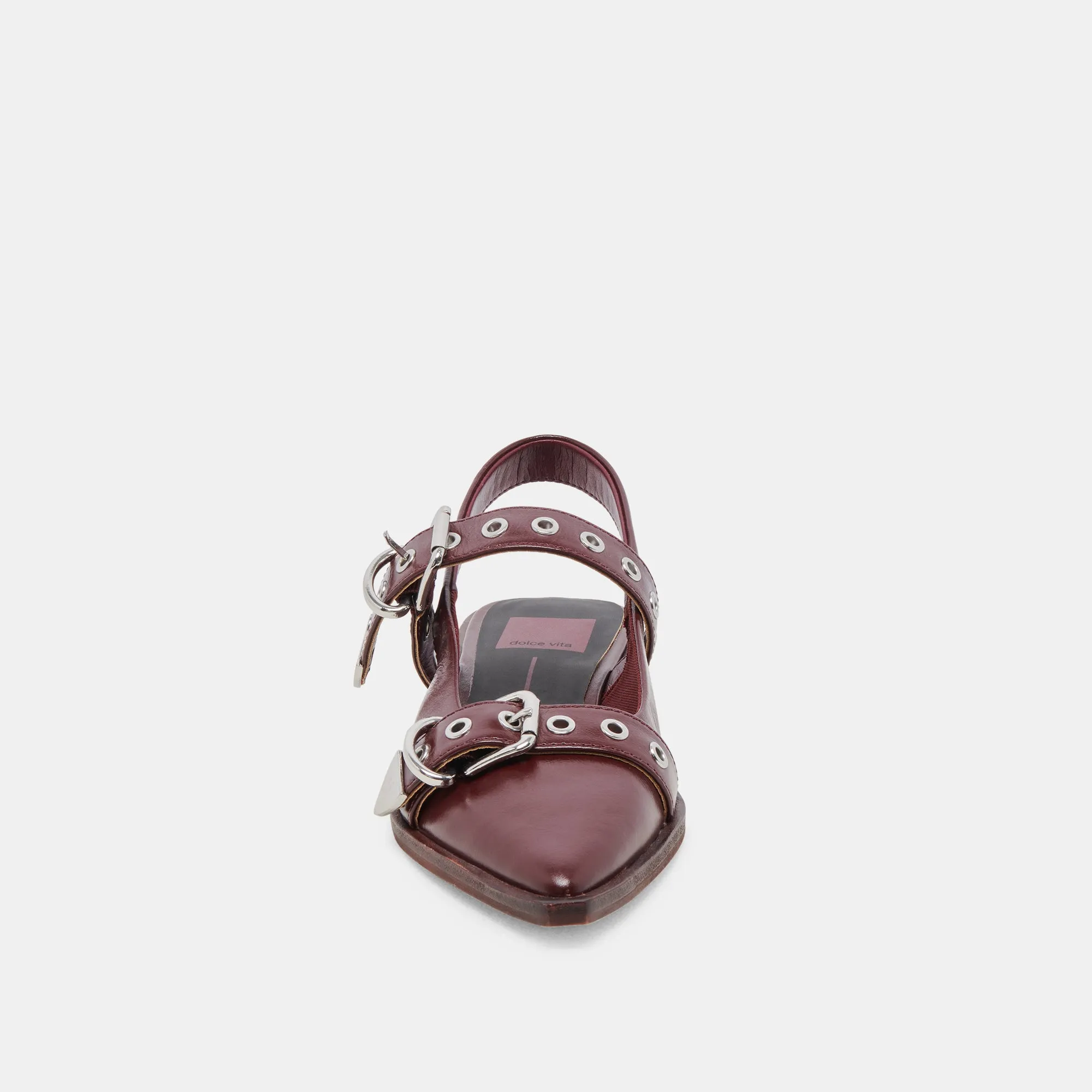 LABELL FLATS BURGUNDY CRINKLE PATENT