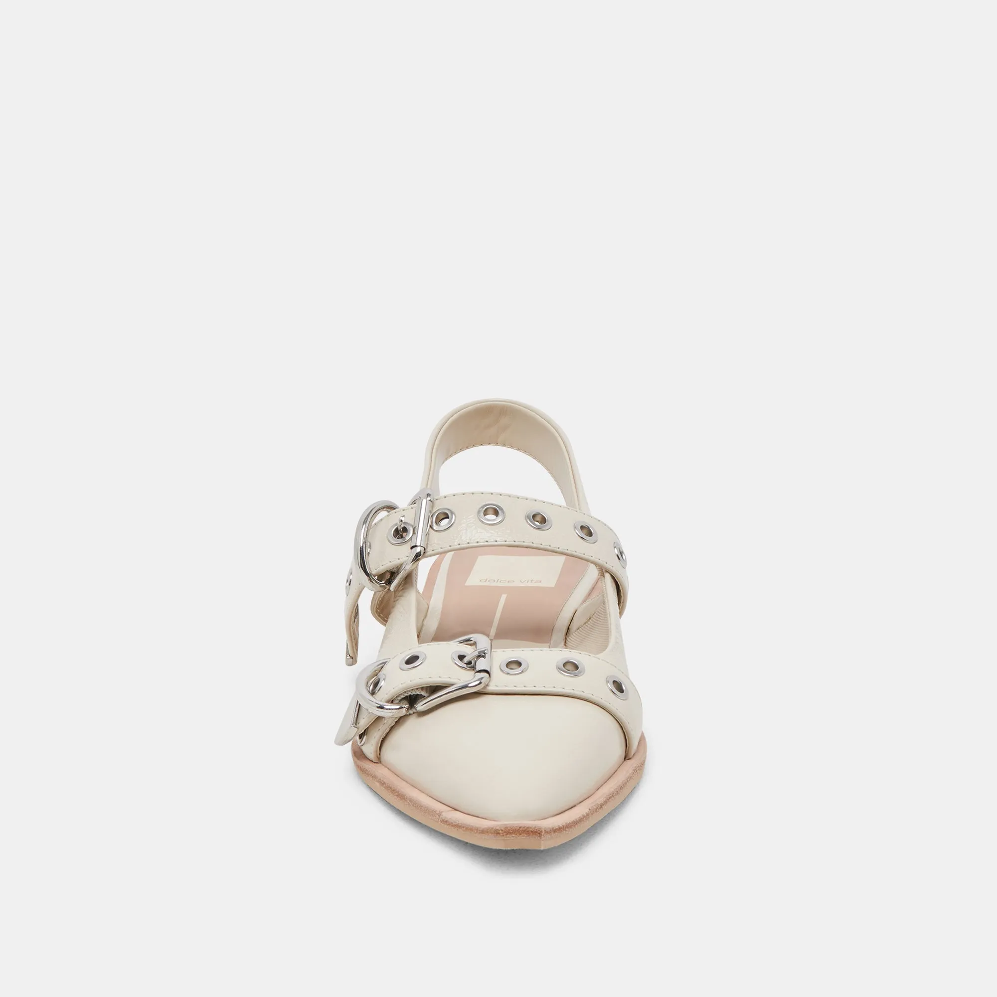 LABELL FLATS IVORY CRINKLE PATENT