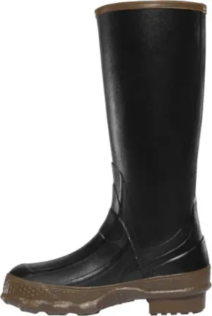 LaCrosse Womens Grange 14in Black/Tan Rubber Work Boots