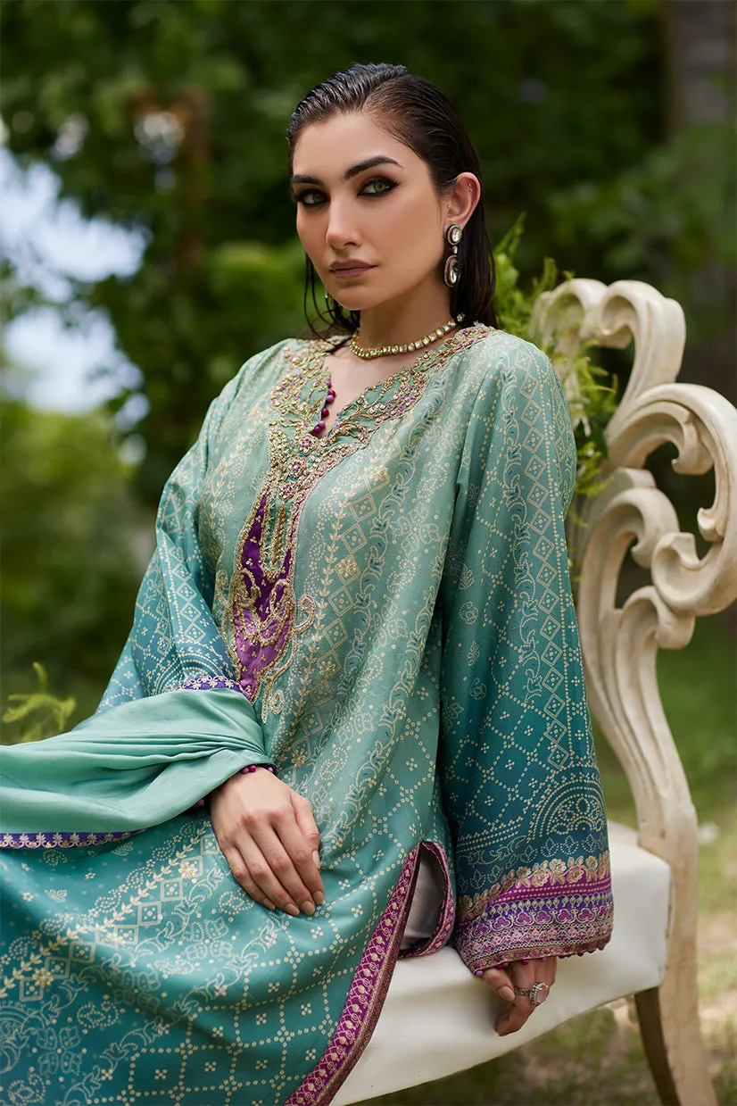 Leisha Teal Ombre Shirt And Dupatta