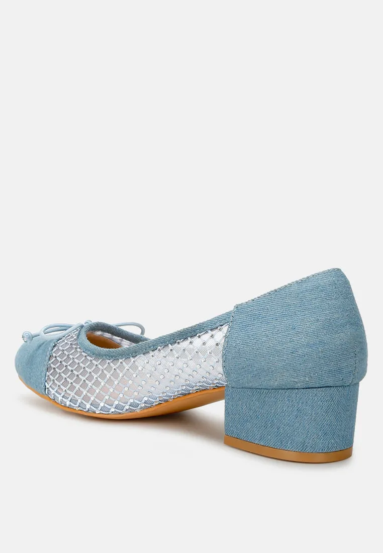 Orami Rhinestone Detail Denim Ballerinas