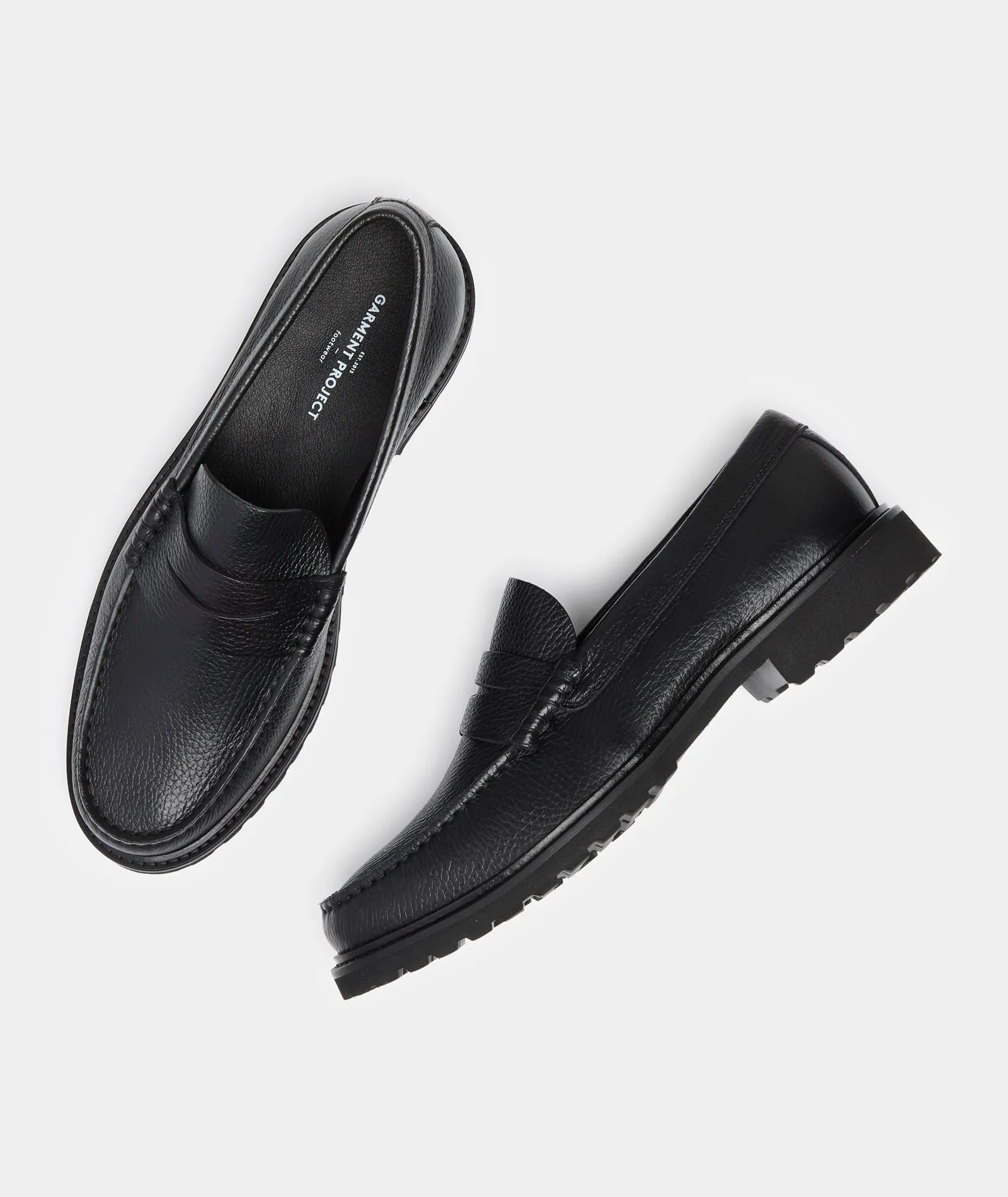 Penny Loafer - Black Tumbled Leather