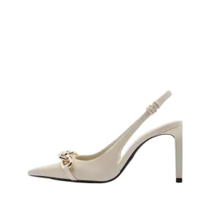 Pre Order:  Casual Chain Pointed Toe Stiletto Mule Pumps