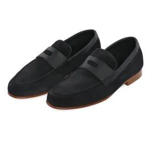 "Hendra" Classic Suede Loafer in Black