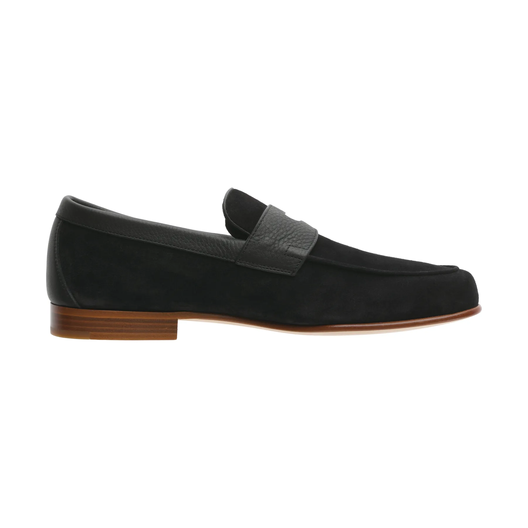 "Hendra" Classic Suede Loafer in Black