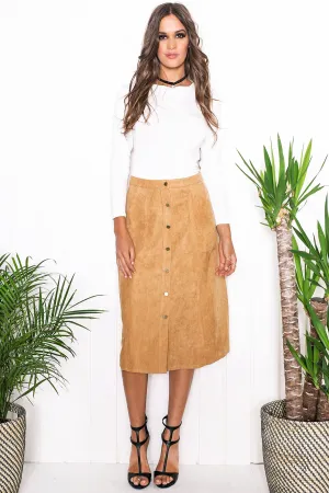 Sabina Suede Midi Skirt