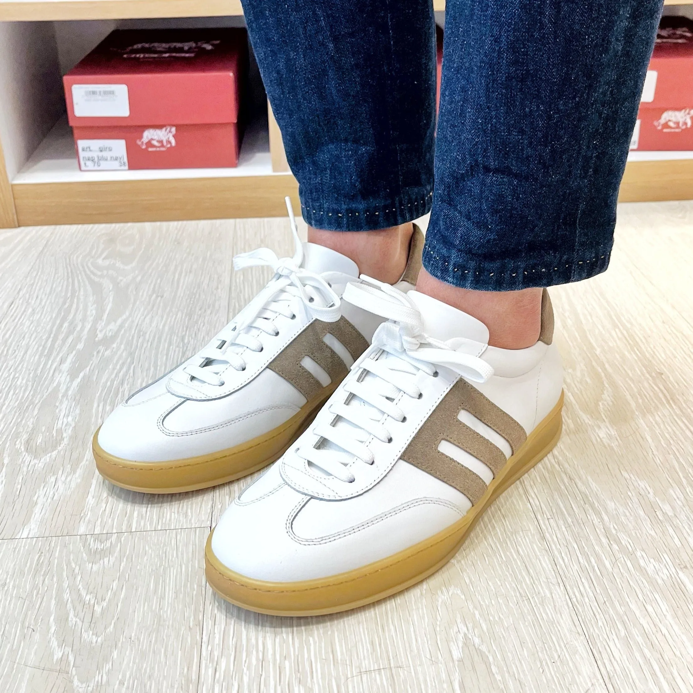 Sneakers bianca in pelle