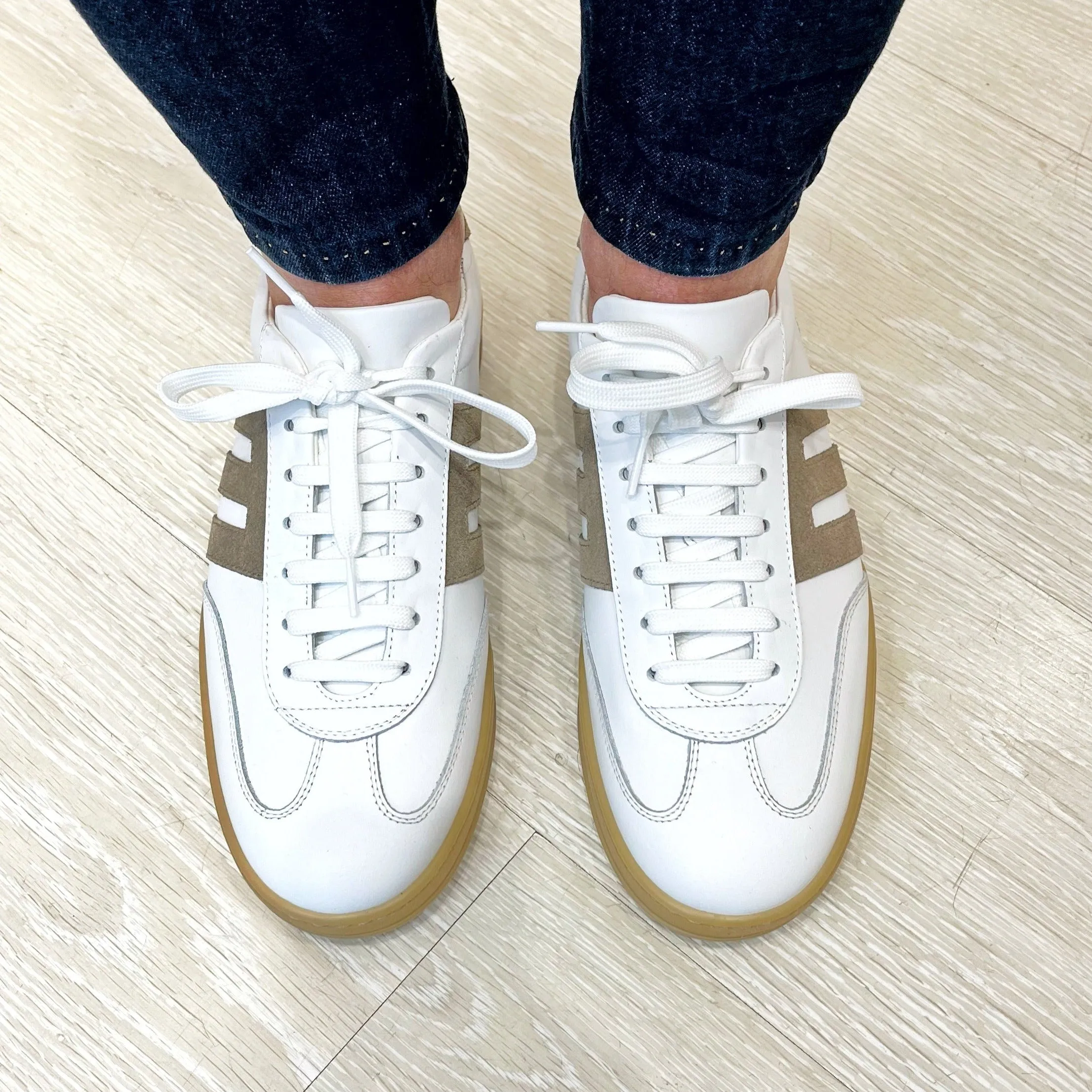 Sneakers bianca in pelle