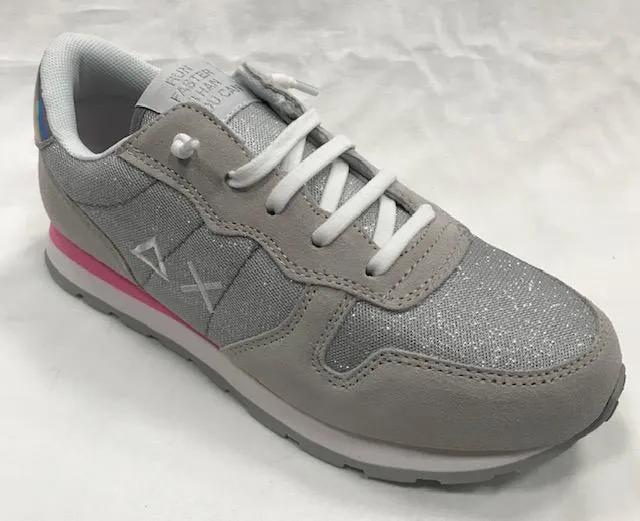 Sun 68 Ally glitter Girl's light gray girls' sneakers