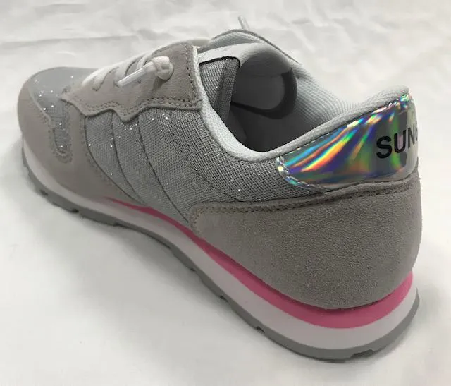 Sun 68 Ally glitter Girl's light gray girls' sneakers