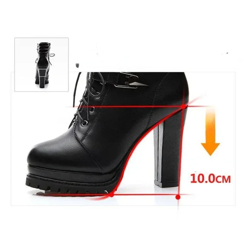 Trendy High Heel Ankle Retro Punk Boots