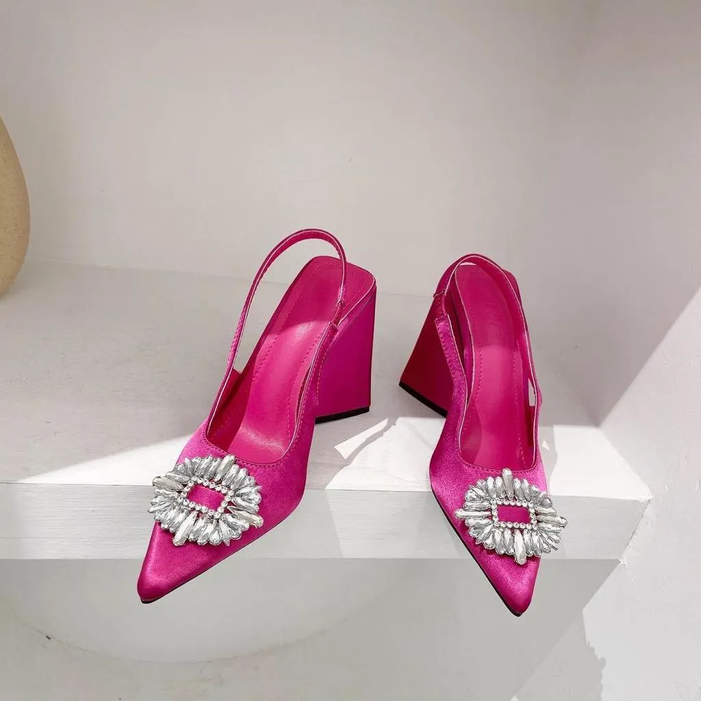 Triangle Zara Heels - (Pink)