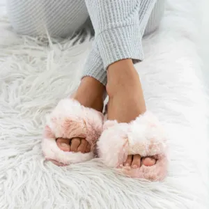 Watercolour Faux Fur Slide Slipper